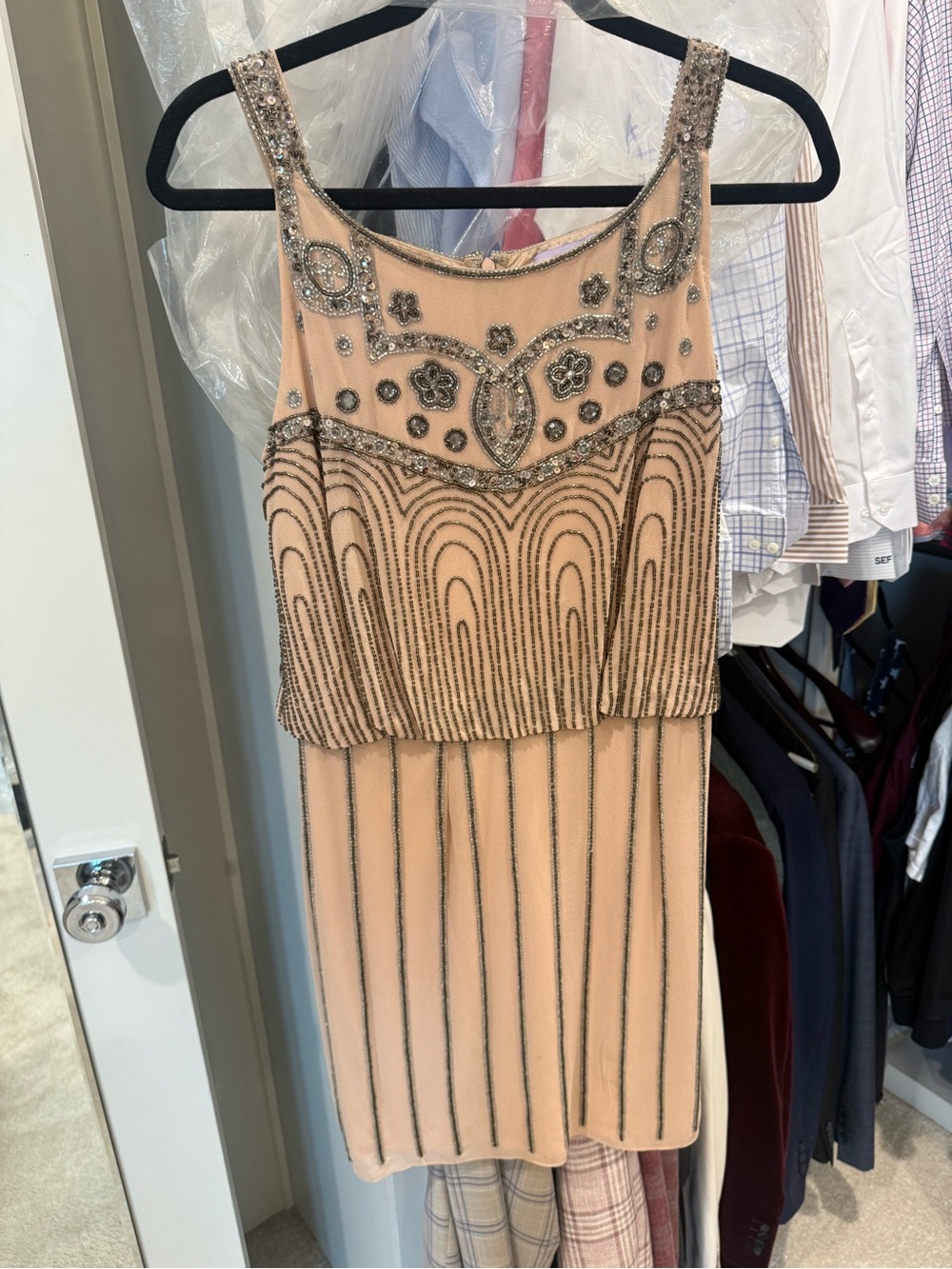 Beaded Sleeveless Evening Dress